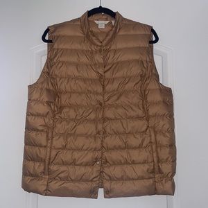 Cute Gold Sleeveless Puffer Jacket